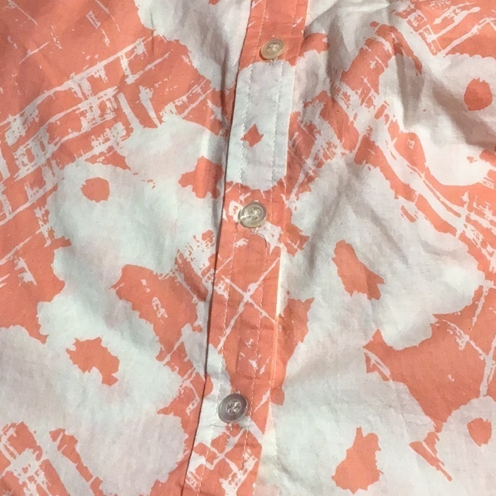 Joe Fresh Orange and White Floral Button-Up Blouse - Picture 4 of 5
